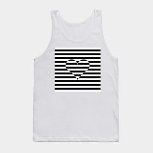 Black and white striped Heart Tank Top